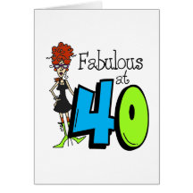 Redhead Fabulous at 40 Birthday Greeting Card