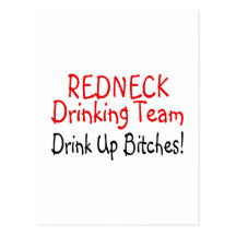 Redneck Drinking Team (Red Black) Postcard