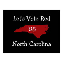 rednorthcarolina, Let's Vote Red, North Carolin... Postcard