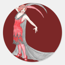 Redqueen's Scarlet Flapper Round Sticker