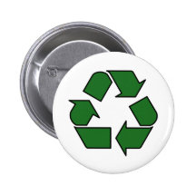 Reduce Reuse Recycle Logo Symbol Arrow 3R Pinback Button