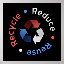 Reduce, Reuse, Recycle Poster (RWB)