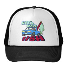 Reel Men Fish Fishing T-shirts Gifts Mesh Hat
