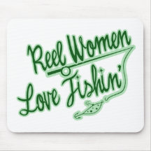 Reel Women Love Fishing womens outdoor Mousepads