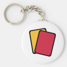 Referee red yellow card keychain