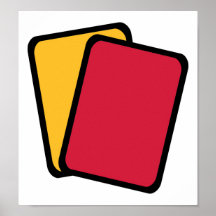 Referee red yellow card poster