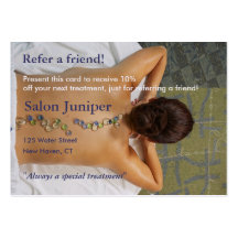Referral Card with blue and green stones @ Business Cards