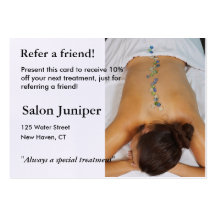 Referral Card with blue and green stones Business Cards