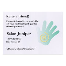 Referral Card with massage hand Business Card Template