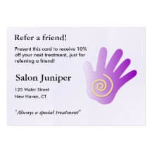 Referral Card with massage hand Business Cards