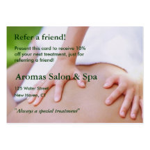 Referral Card with massage hands Business Card Templates