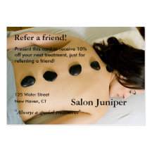 Referral Card with massage stones Business Card Template