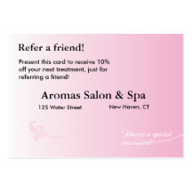 Referral Card with shaded pink background Business Cards