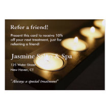 Referral Card with votive candles Business Card Templates