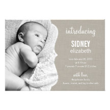 Refined Elegance Baby Birth Announcement