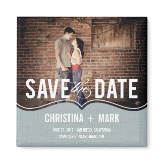 Refined Elegance Save The Date Magnet - Blue