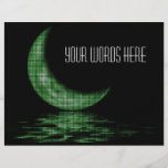 Reflection Crescent Moon On Lake Green Personalised Flyer