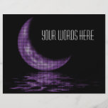 Reflection Crescent Moon On Lake Purple Custom Flyer