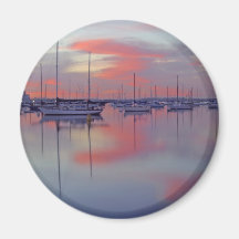 Reflective Sunrise on the Bay Magnet