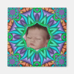 Refrigerator decorative floral frame w baby photo refrigerator magnets