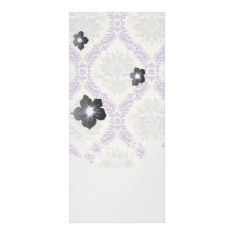 regal purple grey and cream damask design rack card design
