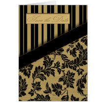 Regalia - Save the Date (Black/Tan) Greeting Cards