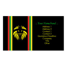 Reggae Lion B/Card Business Card