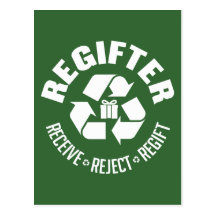 Regifter - receive, reject, re-gift. post cards