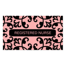Registered Nurse Damask Business Card