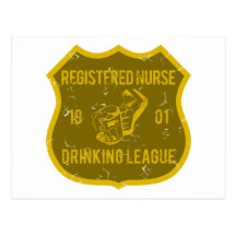 Registered Nurse Drinking League Postcard