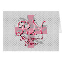 Registered Nurse, Pink Cross Swirls Card