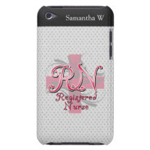 Registered Nurse, Pink Cross Swirls iPod Case-Mate Cases