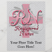 Registered Nurse, Pink Cross Swirls Full Colour Flyer