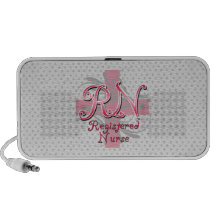 Registered Nurse, Pink Cross Swirls Mp3 Speakers