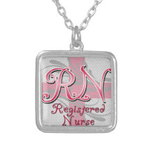Registered Nurse, Pink Cross Swirls Pendant