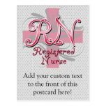 Registered Nurse, Pink Cross Swirls Postcard
