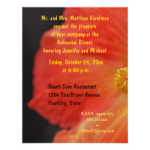 Rehearsal Dinner Tropical Flowers Personalised Announcements