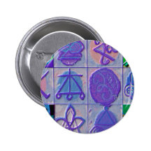 Reiki Healing Signs 12 Havenly blue Buttons