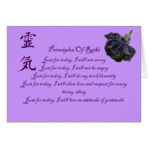 Reiki Principles And Symbol Blank Note Card