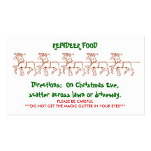 REINDEER FOOD - Customised 2 Business Cards