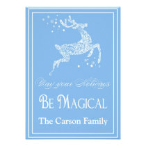 Reindeer Holiday Card - Reindeer Christmas Card invitations