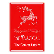 Reindeer Magical Christmas Card - Holiday Card invitations