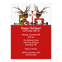 Reindeer North Pole Holiday Party Invitation