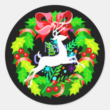 Reindeer Round Sticker