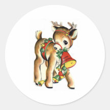 Reindeer Round Sticker