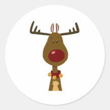 Reindeer Round Stickers