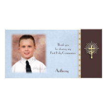 Religious Blue Brown Photo Card