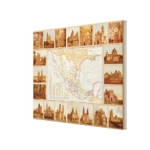 Religious Chart of Mexico Stretched Canvas Print