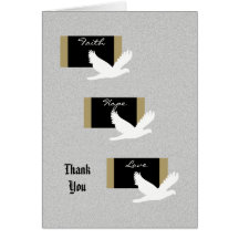 Religious Sympathy Thank You Card - Doves