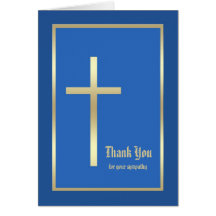 Religious Sympathy Thank You Note Card  - Blue